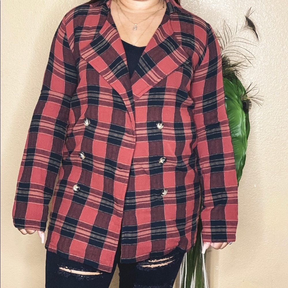 Oversized Plaid Blazer